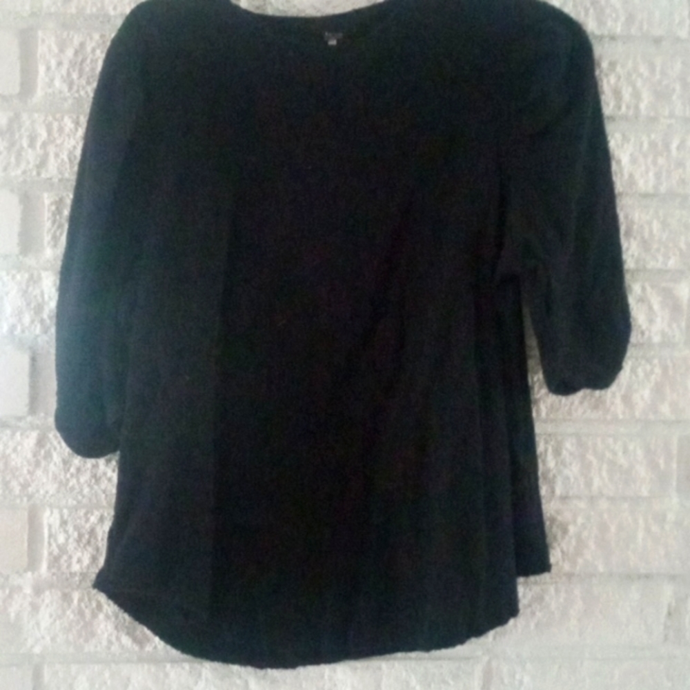 Free People sz. L black cotton pullover blouse